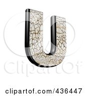 Poster, Art Print Of 3d Cracked Earth Symbol Capital Letter U