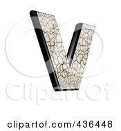 Royalty Free RF Clipart Illustration Of A 3d Cracked Earth Symbol Capital Letter V by chrisroll