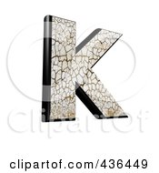 3d Cracked Earth Symbol Capital Letter K
