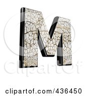 3d Cracked Earth Symbol Capital Letter M