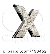 3d Cracked Earth Symbol Capital Letter X