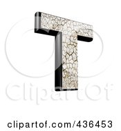 Poster, Art Print Of 3d Cracked Earth Symbol Capital Letter T