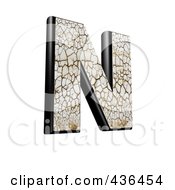 3d Cracked Earth Symbol Capital Letter N