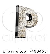 3d Cracked Earth Symbol Capital Letter P