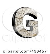 3d Cracked Earth Symbol Capital Letter G
