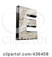 3d Cracked Earth Symbol Capital Letter E
