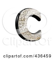 3d Cracked Earth Symbol Capital Letter C