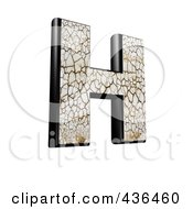 Poster, Art Print Of 3d Cracked Earth Symbol Capital Letter H