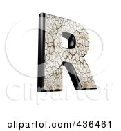 3d Cracked Earth Symbol Capital Letter R