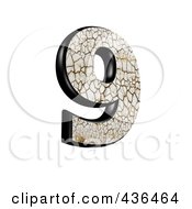 3d Cracked Earth Symbol Number 9