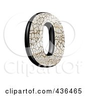 Poster, Art Print Of 3d Cracked Earth Symbol Number 0