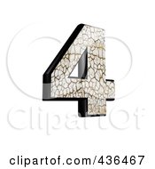Royalty Free RF Clipart Illustration Of A 3d Cracked Earth Symbol Number 4 by chrisroll