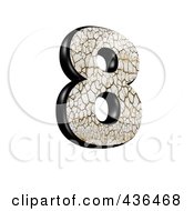 Poster, Art Print Of 3d Cracked Earth Symbol Number 8