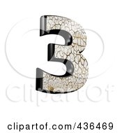 Poster, Art Print Of 3d Cracked Earth Symbol Number 3