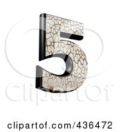 Poster, Art Print Of 3d Cracked Earth Symbol Number 5