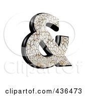 3d Cracked Earth Symbol Ampersand