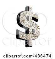 3d Cracked Earth Symbol Dollar