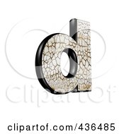 3d Cracked Earth Symbol Lowercase Letter D