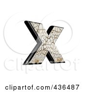 Royalty Free RF Clipart Illustration Of A 3d Cracked Earth Symbol Lowercase Letter X