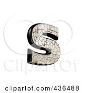 Royalty Free RF Clipart Illustration Of A 3d Cracked Earth Symbol Lowercase Letter S by chrisroll