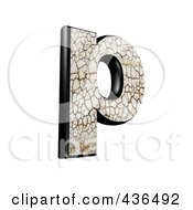 3d Cracked Earth Symbol Lowercase Letter P