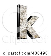 Poster, Art Print Of 3d Cracked Earth Symbol Lowercase Letter K