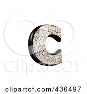 3d Cracked Earth Symbol Lowercase Letter C