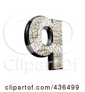 3d Cracked Earth Symbol Lowercase Letter Q