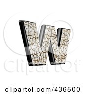 3d Cracked Earth Symbol Lowercase Letter W