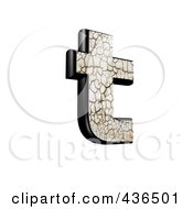 3d Cracked Earth Symbol Lowercase Letter T