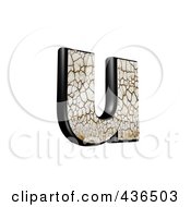 Poster, Art Print Of 3d Cracked Earth Symbol Lowercase Letter U