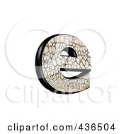 3d Cracked Earth Symbol Lowercase Letter E