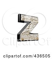 Poster, Art Print Of 3d Cracked Earth Symbol Lowercase Letter Z