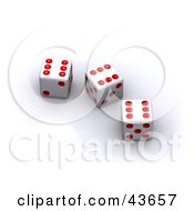 Poster, Art Print Of Red And White 3d Dice On White