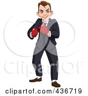 Poster, Art Print Of Businessman Wearing Boxing Gloves