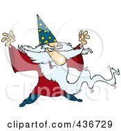 Royalty Free RF Clipart Illustration Of A Wizard Casting A Spell by toonaday