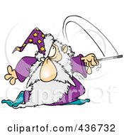 Royalty Free RF Clipart Illustration Of A Wizard Using His Wand