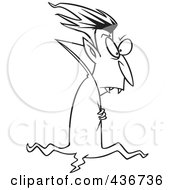 Royalty Free RF Clipart Illustration Of A Line Art Design Of A Vampire Profile