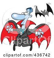 Royalty Free RF Clipart Illustration Of A Vampire And Flying Bat by toonaday