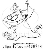 Royalty Free RF Clipart Illustration Of A Line Art Design Of A Young Vampire
