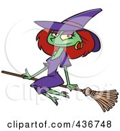 Poster, Art Print Of Beautiful Witch Sitting On Her Broomstick