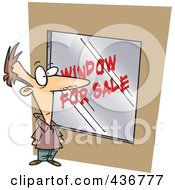 Royalty Free RF Clipart Illustration Of A Homeowner Shopping For Windows