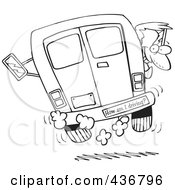 Royalty Free RF Clipart Illustration Of A Line Art Design Of A Crazy Driver With A How Am I Driving Bumper Sticker