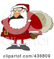 Santa Wearing A Disguise And Carrying A Sack