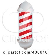 Poster, Art Print Of 3d White And Red Barbers Pole