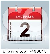 Royalty Free RF Clipart Illustration Of A 3d December 2nd Hanukkan Calendar by michaeltravers