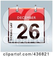 Royalty Free RF Clipart Illustration Of A 3d December 26th Boxing Day Calendar