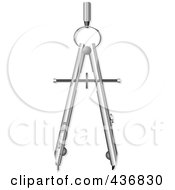 Royalty Free RF Clipart Illustration Of A 3d Drafting Compass by michaeltravers #COLLC436830-0111