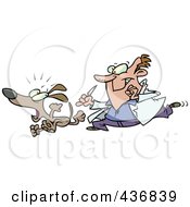 Royalty Free RF Clipart Illustration Of A Vet Chasing A Dog For A Neuter Surgery by toonaday