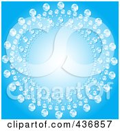 Royalty Free RF Clipart Illustration Of A Circular Diamond Frame Over Blue by elaineitalia